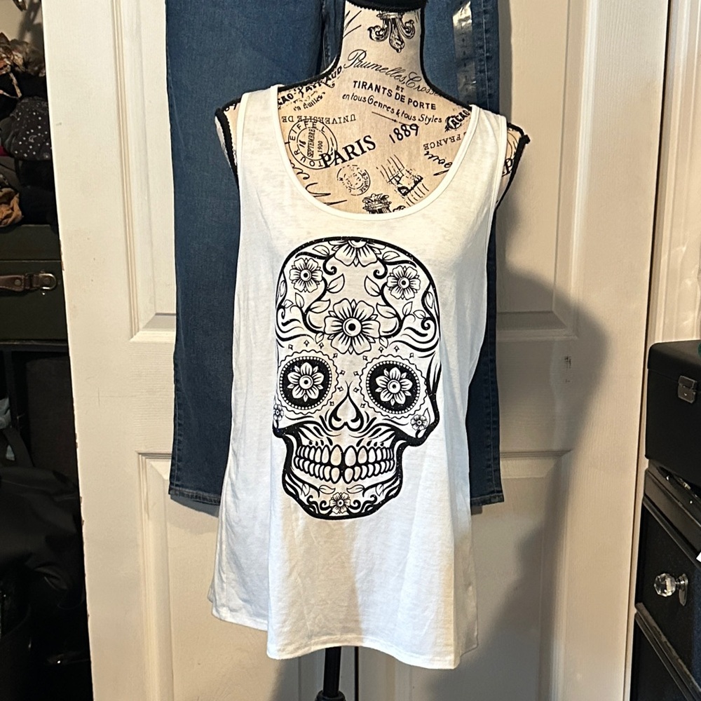 MIDNIGHT HOUR - Skeleton Front Print with Back Design Tank Top